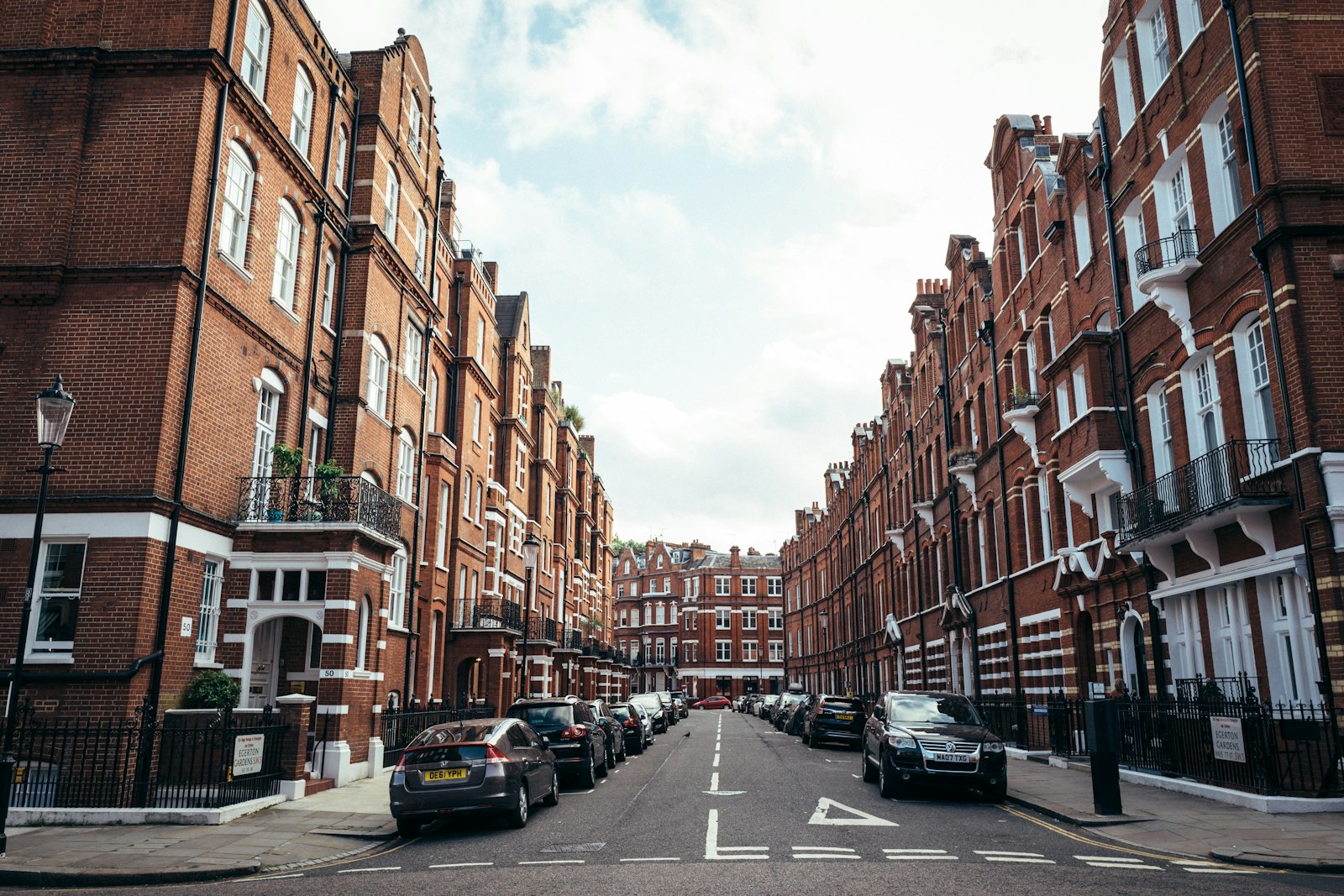 Red brick mansion blocks in London